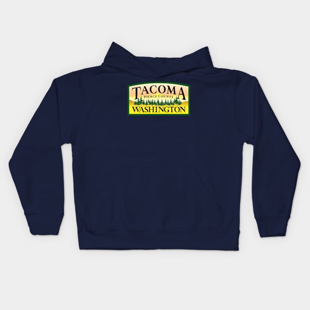 Tacoma Washington Kids Hoodie by Fairview Design